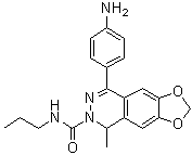 structure of CAS# 173952-44-8, 8-(4-Aminophenyl)-5-methyl-N-propyl-1,3-dioxolo[4,5-g]phthalazine-6(5H)-carboxamide;SYM 2206