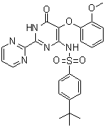 N-[1,6-二氢-5-(2-甲氧基苯氧基)-6-氧代[2,2'-联嘧啶]-4-基]-4-叔丁基苯磺酰胺分子结构 (CAS 174227-14-6)