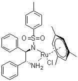 structure of CAS# 174813-82-2, Chloro[[(1R,2R)-(-)-2-amino-1,2-diphenylethyl](4-toluenesulfonyl)amido](mesitylene)ruthenium(II);[N-[(1R,2R)-2-(Amino-kN)-1,2- diphenylethyl]-4-methylbenzenesulfonamidato-kN]chloro [(1,2,3,4,5,6-n)-1,3,5-trimethylbenzene]-ruthenium