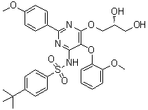 (R)-N-[6-(2,3-Dihydroxypropoxy)-5-(2-methoxyphenoxy)-2-(4-methoxyphenyl)-4-pyrimidinyl]-4-(1,1-dimethylethyl)benzenesulfonamide molecular structure (CAS 175556-12-4)