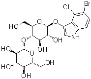 5-溴-4-氯-1H-吲哚-3-基 4-O-beta-D-吡喃葡萄糖基-beta-D-吡喃葡萄糖苷分子结构 (CAS 177966-52-8)