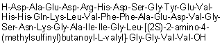 L-alpha-天冬氨酰-L-丙氨酰-L-alpha-谷氨酰-L-alpha-天冬氨酰-L-精氨酰-L-组氨酰-L-alpha-天冬氨酰-L-丝氨酰甘氨酰-L-酪氨酰-L-alpha-谷氨酰-L-缬氨酰-L-组氨酰-L-组氨酰-L-谷氨酰胺酰-L-赖氨酰-L-亮氨酰-L-缬氨酰-L-苯丙氨酰-L-苯丙氨酰-L-丙氨酰-L-alpha-谷氨酰-L-alpha-天冬氨酰-L-缬氨酰甘氨酰-L-丝氨酰-L-天冬氨酰胺酰-L-赖氨酰甘氨酰-L-丙氨酰-L-异亮氨酰-L-异亮氨酰甘氨酰-L-亮氨酰-(2S)-2-氨基-4-(甲基亚磺酰基)丁酰基-L-缬氨酰甘氨酰甘氨酰-L-缬氨酰-L-缬氨酸分子结构 (CAS 178302-50-6)