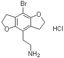 8-溴-2,3,6,7-四氢苯并[1,2-b:4,5-b']二呋喃-4-乙胺盐酸盐分子结构 (CAS 178557-21-6)