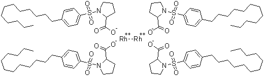 四[(R)-(+)-N-(对十二烷基苯磺酰)卟啉]二铑分子结构 (CAS 178879-60-2)