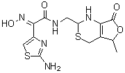 2-氨基-alpha-(羟基亚氨基)-N-[(1,2,5,7-四氢-5-甲基-7-氧代-4H-呋喃并[3,4-d][1,3]噻嗪-2-基)甲基]-4-噻唑乙酰胺分子结构 (CAS 178949-04-7)