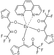 (1,10-菲咯啉)三(2-噻吩甲酰基三氟丙酮)铕分子结构 (CAS 17904-86-8)