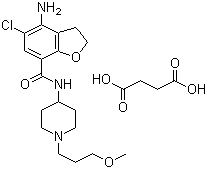 丁二酸 4-氨基-5-氯-2,3-二氢-N-[1-(3-甲氧基丙基)-4-哌啶基]-7-苯并呋喃甲酰胺分子结构 (CAS 179474-85-2)