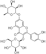 Quercetol 3-glucoside 7-rhamnoside molecular structure (CAS 18016-58-5)