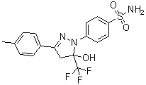 4-[4,5-二氢-5-羟基-3-(4-甲基苯基)-5-(三氟甲基)-1H-吡唑-1-基]苯磺酰胺分子结构 (CAS 1803258-57-2)