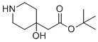 2-(4-羟基哌啶-4-基)乙酸叔丁酯分子结构 (CAS 180532-52-9)