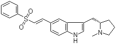 (R)-3-[(1-甲基-2-吡咯烷基)甲基]-5-[2-(苯磺酰基)乙烯基]-1H-吲哚分子结构 (CAS 180637-89-2)