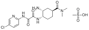 N1-[(1S,2R,4S)-2-amino-4-(dimethylcarbamoyl)cyclohexyl]-N2-(5-chloropyridin-2-yl)ethanediamide methanesulfonic acid molecular structure (CAS 1807315-98-5)