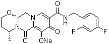 (4R,12aR)-N-[(2,4-二氟苯基)甲基]-3,4,6,8,12,12a-六氢-7-羟基-4-甲基-6,8-二氧代-2H-吡啶并[1',2':4,5]吡嗪并[2,1-b][1,3]恶嗪-9-甲酰胺钠盐分子结构 (CAS 1809261-48-0)