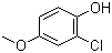 2-氯-4-甲氧基苯酚分子结构 (CAS 18113-03-6)