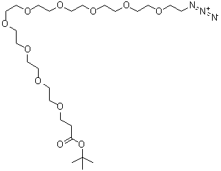 30-Azido-4,7,10,13,16,19,22,25,28-nonaoxatriacontanoic acid 1,1-dimethylethyl ester molecular structure (CAS 1818294-43-7)