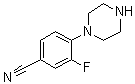 3-氟-4-(哌嗪-1-基)苯甲腈分子结构 (CAS 182181-38-0)