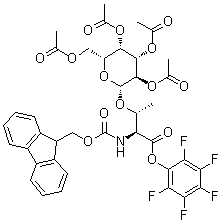 N-[芴甲氧羰基]-O-(2,3,4,6-四-O-乙酰基-beta-D-吡喃半乳糖基)-L-苏氨酸五氟苯基酯分子结构 (CAS 182369-92-2)