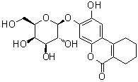 structure of CAS# 182805-65-8, 3-(beta-D-Galactopyranosyloxy)-7,8,9,10-tetrahydro-2-hydroxy-6H-dibenzo[b,d]pyran-6-one;S-Gal; S-Gal (dye)