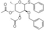 苯基 6-脱氧-2-O-(苯基甲基)-1-硫代-L-吡喃半乳糖苷二乙酸酯分子结构 (CAS 183051-73-2)