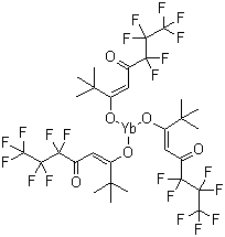 三(6,6,7,7,8,8,8-七氟-2,2-二甲基-3,5-辛二酮酸)镱分子结构 (CAS 18323-96-1)