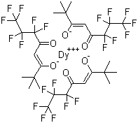 Tris(1,1,1,2,2,3,3-heptafluoro-7,7-dimethyl-4,6-octanedionato)dysprosium molecular structure (CAS 18323-98-3)