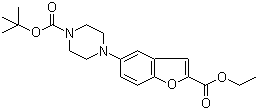 4-[2-(乙氧羰基)-5-苯并呋喃基]-1-哌嗪羧酸叔丁酯分子结构 (CAS 183288-43-9)