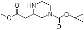N-4-叔丁氧羰基-2-哌嗪乙酸甲酯分子结构 (CAS 183742-33-8)