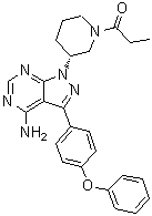1-[(3R)-3-[4-Amino-3-(4-phenoxyphenyl)-1H-pyrazolo[3,4-d]pyrimidin-1-yl]-1-piperidinyl]-1-propanone molecular structure (CAS 1839099-22-7)