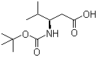 (R)-3-[(叔丁氧羰基)氨基]-4-甲基戊酸分子结构 (CAS 183990-64-9)