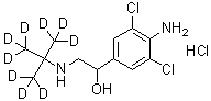 4-氨基-3,5-二氯-alpha-[[[1,1-二(甲基-d<sub>3</sub>)乙基-2,2,2-d<sub>3</sub>]氨基]甲基]-苯甲醇单盐酸盐分子结构 (CAS 184006-60-8)