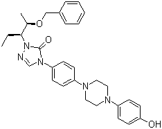 2-[(1S,2S)-1-乙基-2-苄氧基丙基]-2,4-二氢-4-[4-[4-(4-羟基苯基)-1-哌嗪基]苯基]-3H-1,2,4-三氮唑-3-酮分子结构 (CAS 184177-83-1)