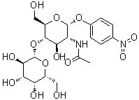 4-硝基苯基 2-(乙酰氨基)-2-脱氧-4-O-beta-D-吡喃半乳糖基-alpha-D-吡喃葡萄糖苷分子结构 (CAS 184377-56-8)