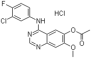 4-(3-Chloro-4-fluorophenylamino)-7-methoxyquinazolin-6-yl acetate hydrochloride molecular structure (CAS 184475-70-5)