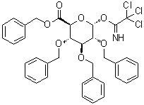 2,3,4-三-O-(苯基甲基)-alpha-D-吡喃葡萄糖醛酸苯甲酯 1-(2,2,2-三氯亚氨乙酸酯)分子结构 (CAS 184698-69-9)
