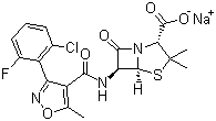 氟氯西林钠分子结构 (CAS 1847-24-1)