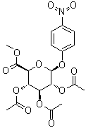 对硝基苯基 2,3,4-三-O-乙酰基-beta-D-葡萄糖苷酸甲酯分子结构 (CAS 18472-49-6)