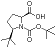 (2S,5S)-N-Boc-5-叔丁基吡咯烷-2-甲酸分子结构 (CAS 185142-24-9)
