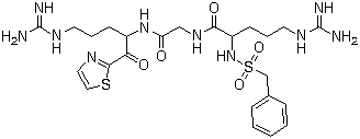 N2-[(Phenylmethyl)sulfonyl]-D-arginyl-N-[(1S)-4-[(aminoiminomethyl)amino]-1-(2-thiazolylcarbonyl)butyl]glycinamide molecular structure (CAS 186304-04-1)