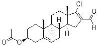 (3beta)-3-(乙酰氧基)-17-氯雄甾-5,16-二烯-16-甲醛分子结构 (CAS 1865-56-1)