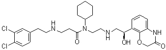 (R)-N-环己基-3-[(3,4-二氯苯乙基)氨基]-N-[2-[[2-羟基-2-(3-氧代-3,4-二氢-2H-苯并[b][1,4]恶嗪-8-基)乙基]氨基]乙基]丙酰胺分子结构 (CAS 1868232-32-9)