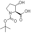 (2S,3S)-3-羟基-1,2-吡咯烷二甲酸 1-叔丁酯分子结构 (CAS 187039-57-2)