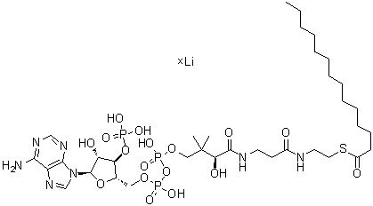辅酶 A S-十四烷酸酯锂盐分子结构 (CAS 187100-75-0)