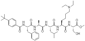 N-[4-(叔丁基)苯甲酰基]-L-苯丙氨酰-L-丙氨酰-L-亮氨酰-N6,N6-二乙基-L-赖氨酰-L-丝氨酸甲酯分子结构 (CAS 1872382-47-2)
