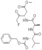 N-[苄氧羰基]-L-缬氨酰基-N-[(1S)-3-氟-1-(2-甲氧基-2-氧代乙基)-2-氧代丙基]-L-丙氨酰胺分子结构 (CAS 187389-52-2)