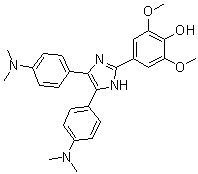 4-[4,5-双[4-(二甲基氨基)苯基]-1H-咪唑-2-基]-2,6-二甲氧基苯酚分子结构 (CAS 1886-13-1)