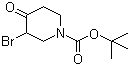 3-溴-4-氧代哌啶-1-羧酸叔丁酯分子结构 (CAS 188869-05-8)