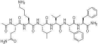 N2-乙酰基-L-谷氨酰胺酰-L-赖氨酰-L-亮氨酰-L-缬氨酰-L-苯丙氨酰-L-苯丙氨酰胺分子结构 (CAS 189064-06-0)