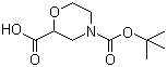 4-叔丁氧羰基-2-吗啉甲酸分子结构 (CAS 189321-66-2)