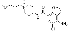 4-Amino-5-chloro-2,3-dihydro-N-[1-(3-methoxypropyl)-1-oxido-4-piperidinyl]-7-benzofurancarboxamide molecular structure (CAS 1900715-98-1)