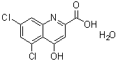 structure of CAS# 190908-40-8, 5,7-Dichloro-4-hydroxy-2-quinolinecarboxylic acid monohydrate